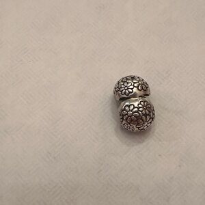 Sterling Silver Floral Clip Bead Charm